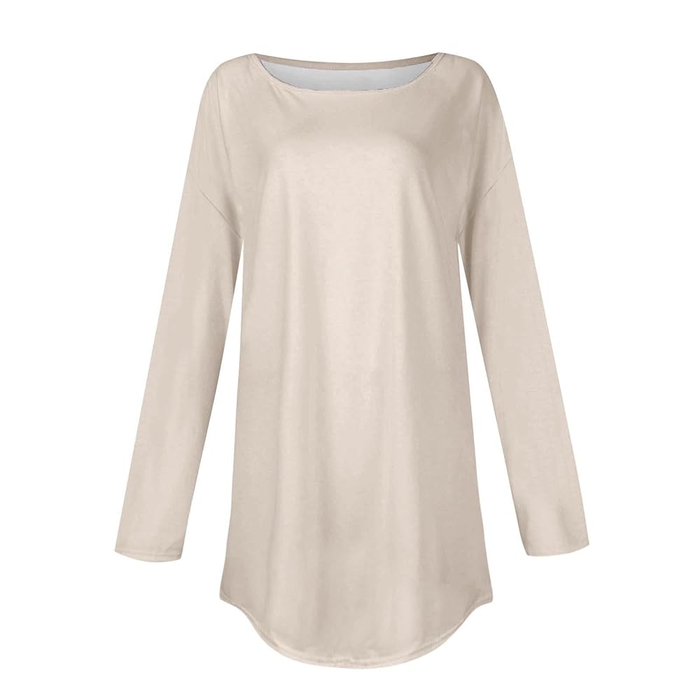 Women Custom Shirts Long Sleeve T Shirts Loose Round Neck